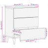 Stolik nocny Wielokolorowe 50 x 33 x 60 cm Drewno z mango