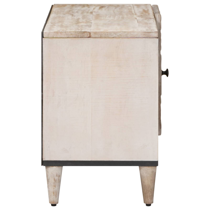 Szafka pod telewizor Biały 80 x 31,5 x 46 cm Drewno z mango