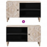 Szafka pod telewizor Biały 80 x 31,5 x 46 cm Drewno z mango