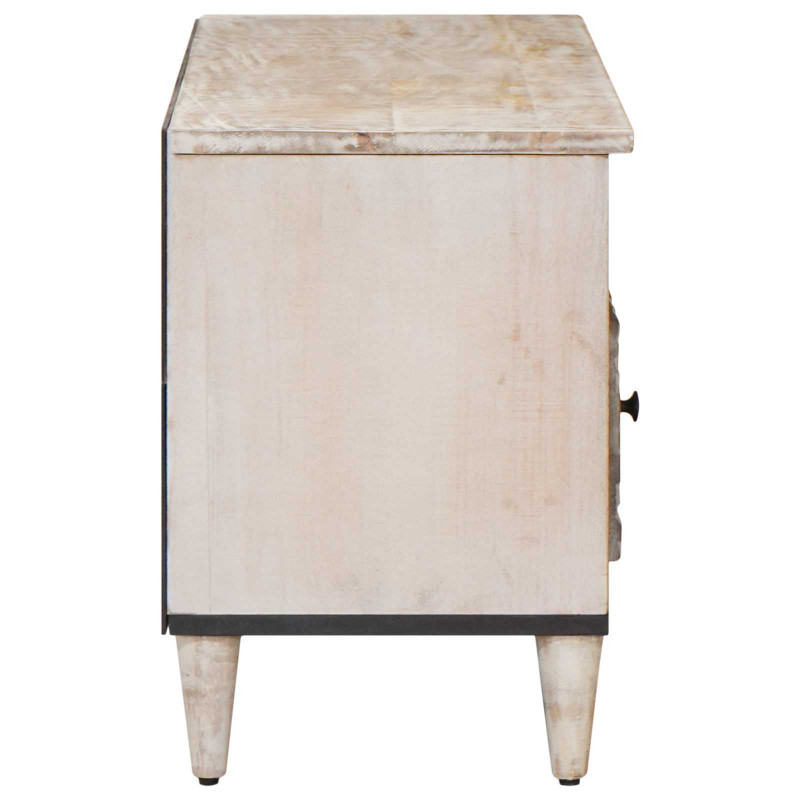 Szafka pod telewizor Biały 100 x 33,5 x 46 cm Drewno z mango