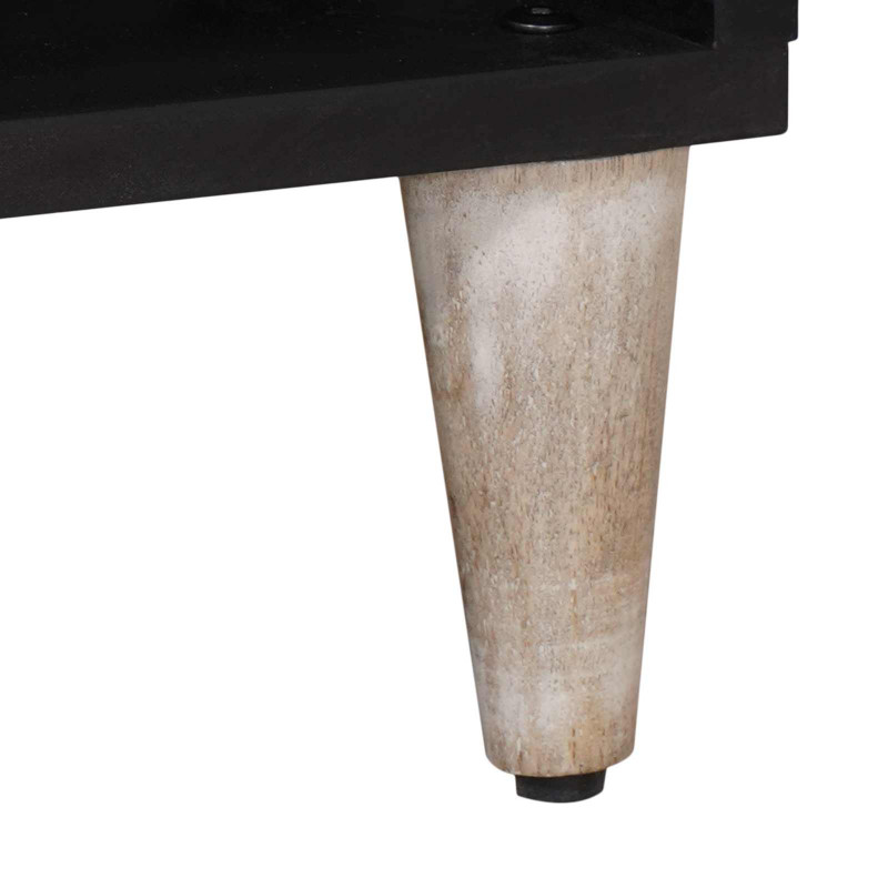 Szafka pod telewizor Biały 100 x 33,5 x 46 cm Drewno z mango