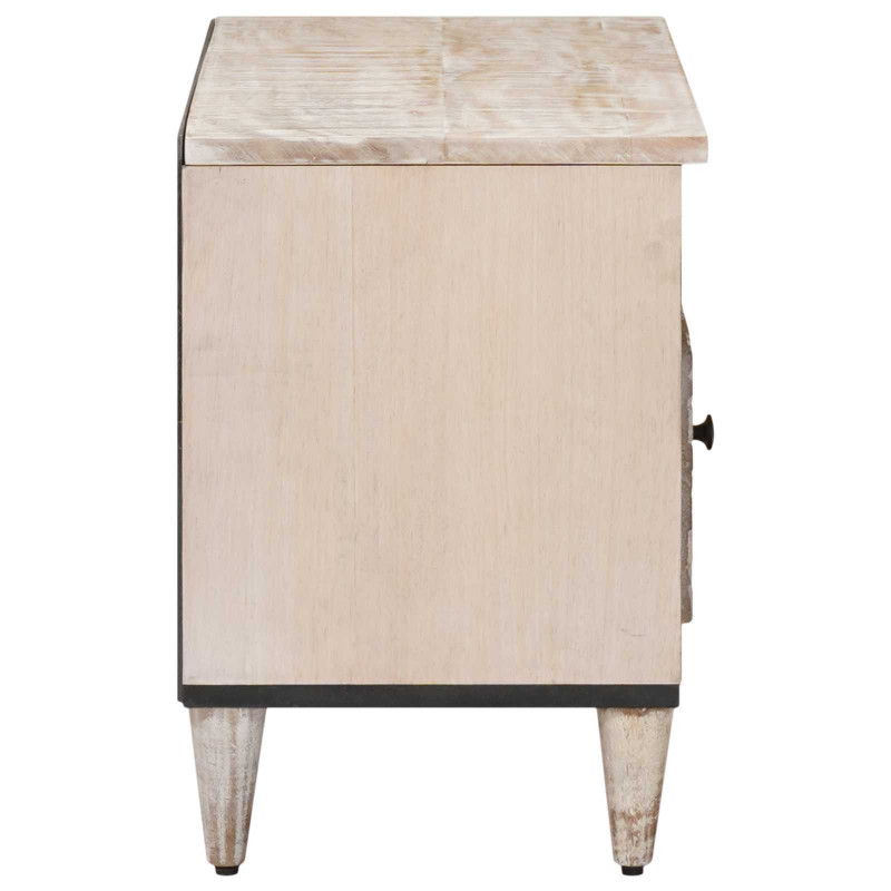 Szafka pod telewizor Biały 80 x 33,5 x 46 cm Drewno z mango