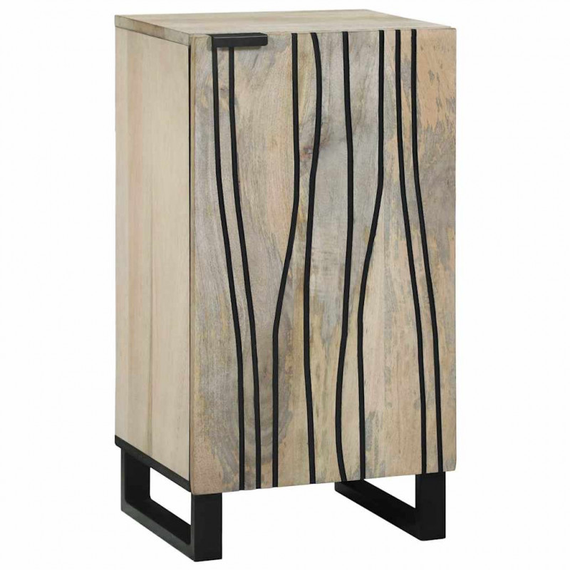Bufet Biały 40 x 33 x 75 cm lite drewno mango