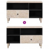 Szafka pod telewizor Biały 80 x 33,5 x 46 cm Drewno z mango