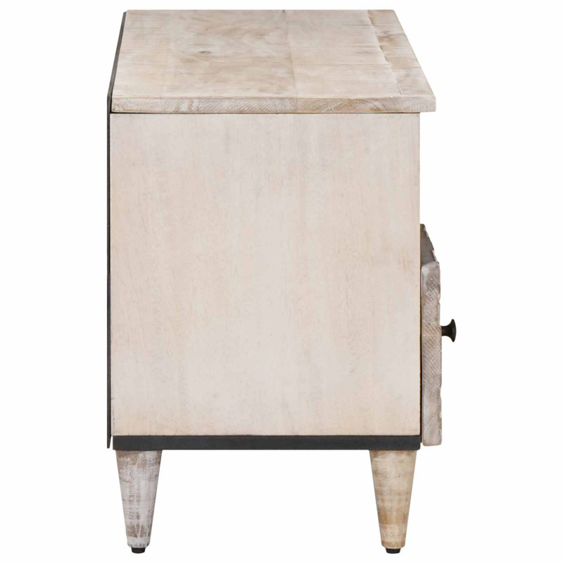 Szafka pod telewizor Biały 100 x 33,5 x 46 cm Drewno z mango