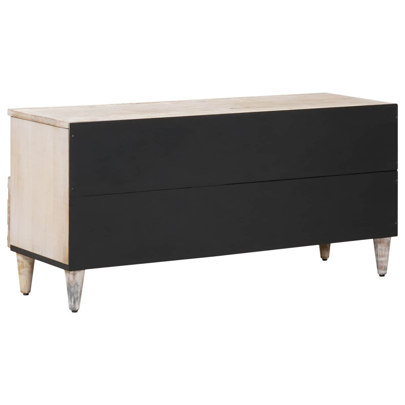 Szafka pod telewizor Biały 100 x 33,5 x 46 cm Drewno z mango