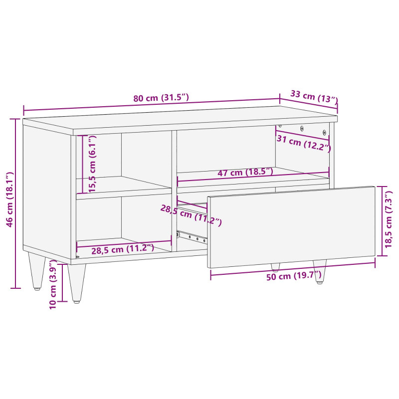 Szafy do przechowywania Wielokolorowe 80 x 33,5 x 46 cm