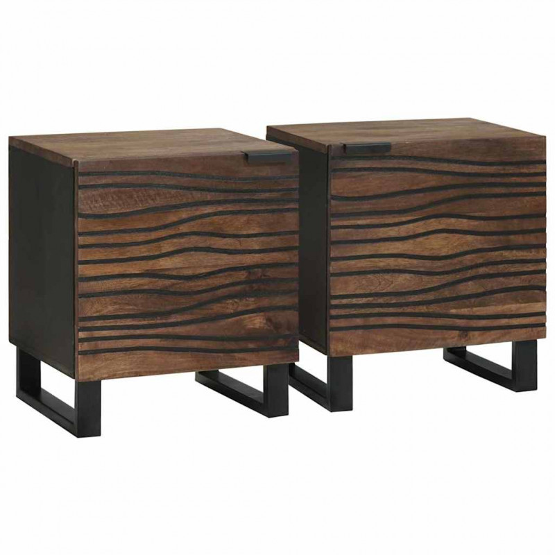 Szafka Nocna 2 pcs orzech włoski 40 x 33 x 46 cm