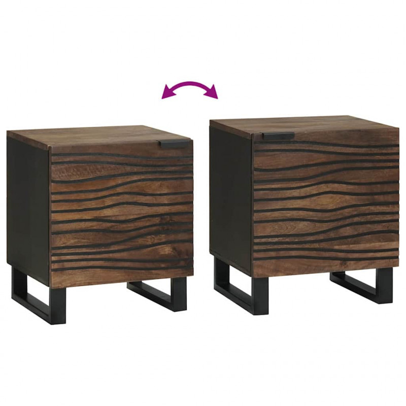 Szafka Nocna 2 pcs orzech włoski 40 x 33 x 46 cm