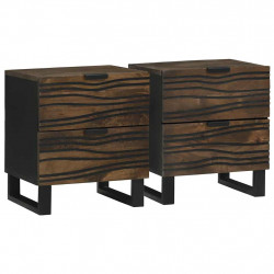 Szafka Nocna z szufladą 2 pcs orzech włoski 40 x 33 x 46 cm