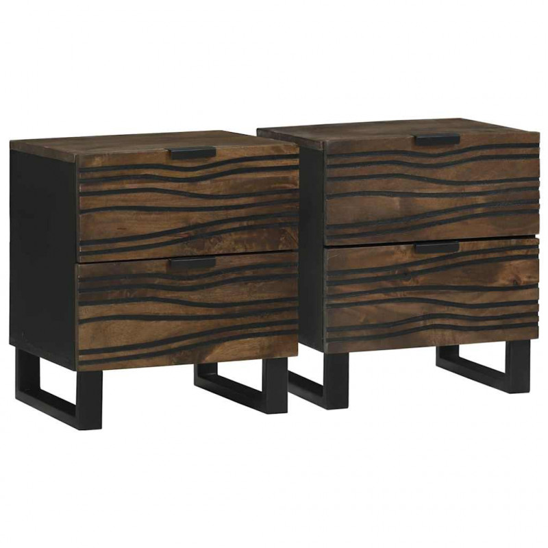 Szafka Nocna z szufladą 2 pcs orzech włoski 40 x 33 x 46 cm