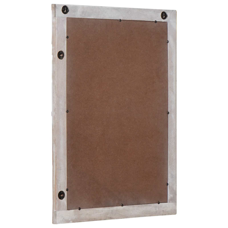 Lustro łazienkowe Biały 70 x 50 x 2,5 cm Drewno z mango