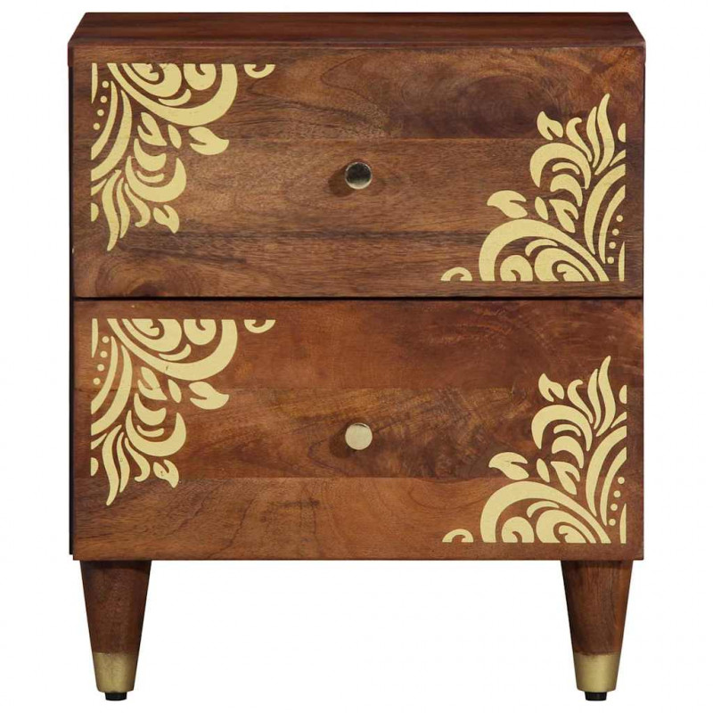 Szafka Nocna 2 pcs Miodowy brąz 40 x 33 x 46 cm Drewno z mango