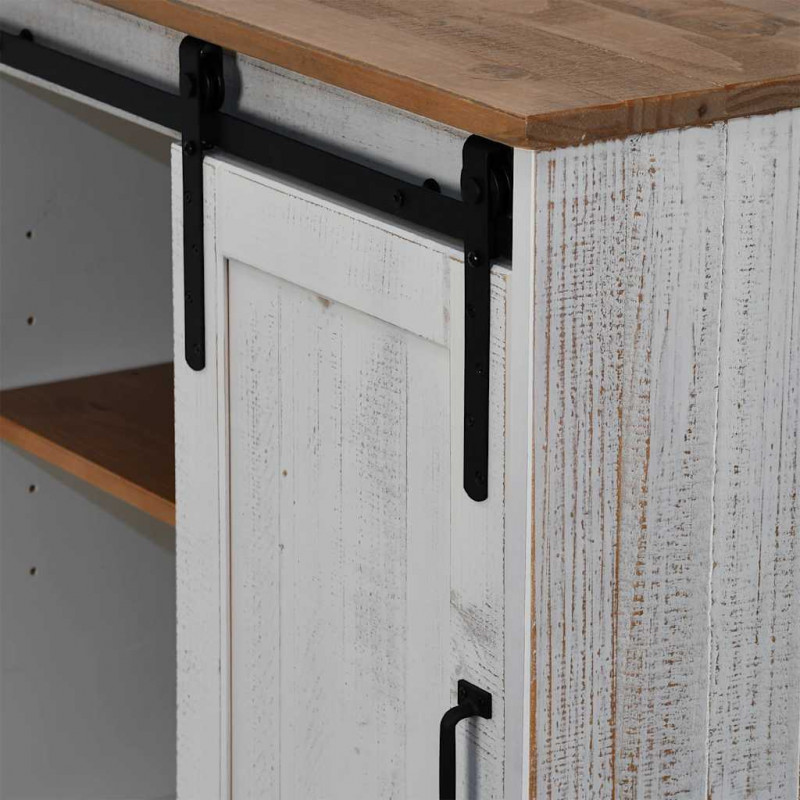 Komoda HALDEN z drzwiami przesuwnymi Biała 80x40x80 cm