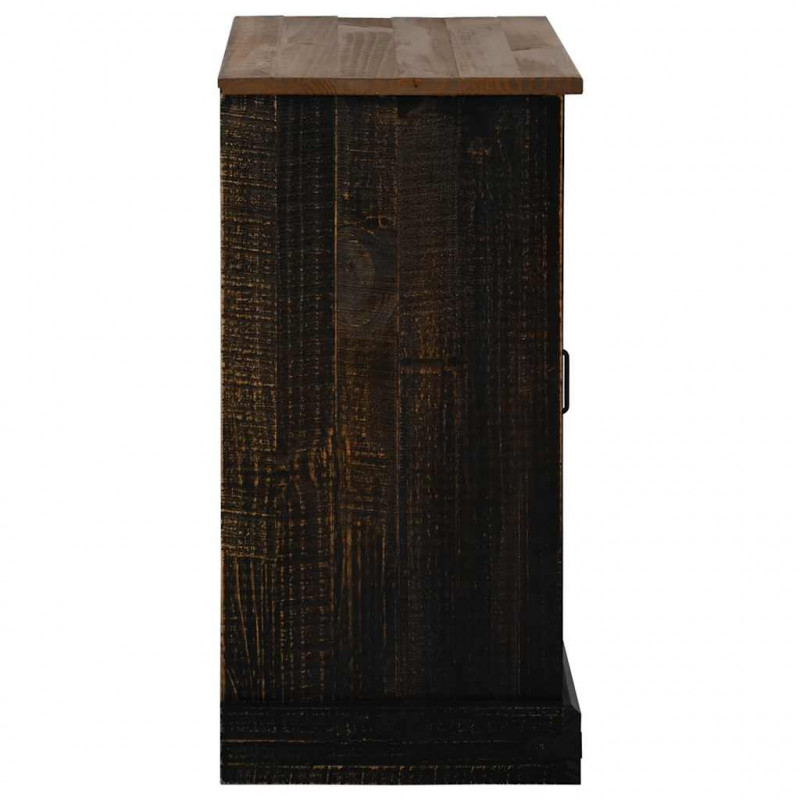 Komoda HALDEN z drzwiami przesuwnymi Czarny 80x40x80 cm
