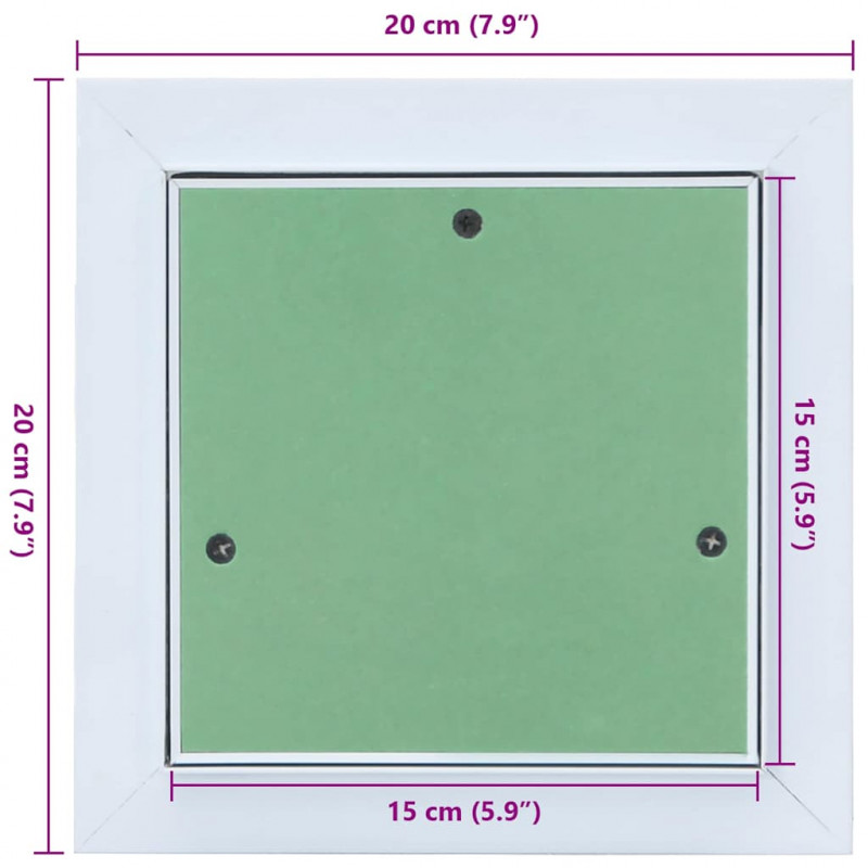 Panel dostępu Zielony i Srebrny 20 x 20 cm
