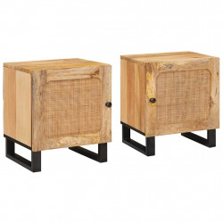 Szafka Nocna 2 pcs Naturalny 40 x 33 x 46 cm