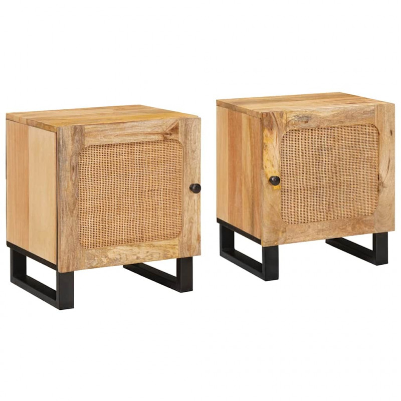 Szafka Nocna 2 pcs Naturalny 40 x 33 x 46 cm