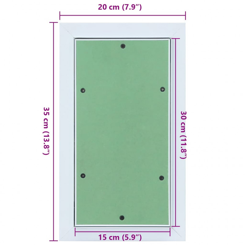 Panel dostępu Zielony i Srebrny 20 x 35 cm