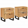 Szafka Nocna 2 pcs Naturalny 40 x 33 x 46 cm Drewno z mango
