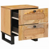 Szafka Nocna 2 pcs Naturalny 40 x 33 x 46 cm Drewno z mango