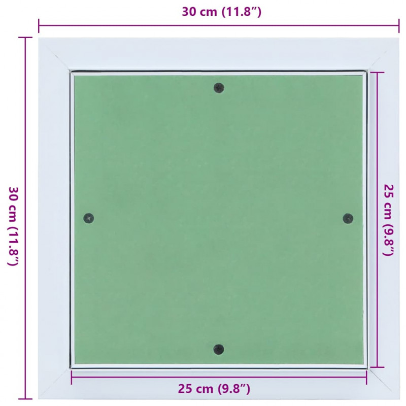 Panel dostępu Zielony i Srebrny 30 x 30 cm