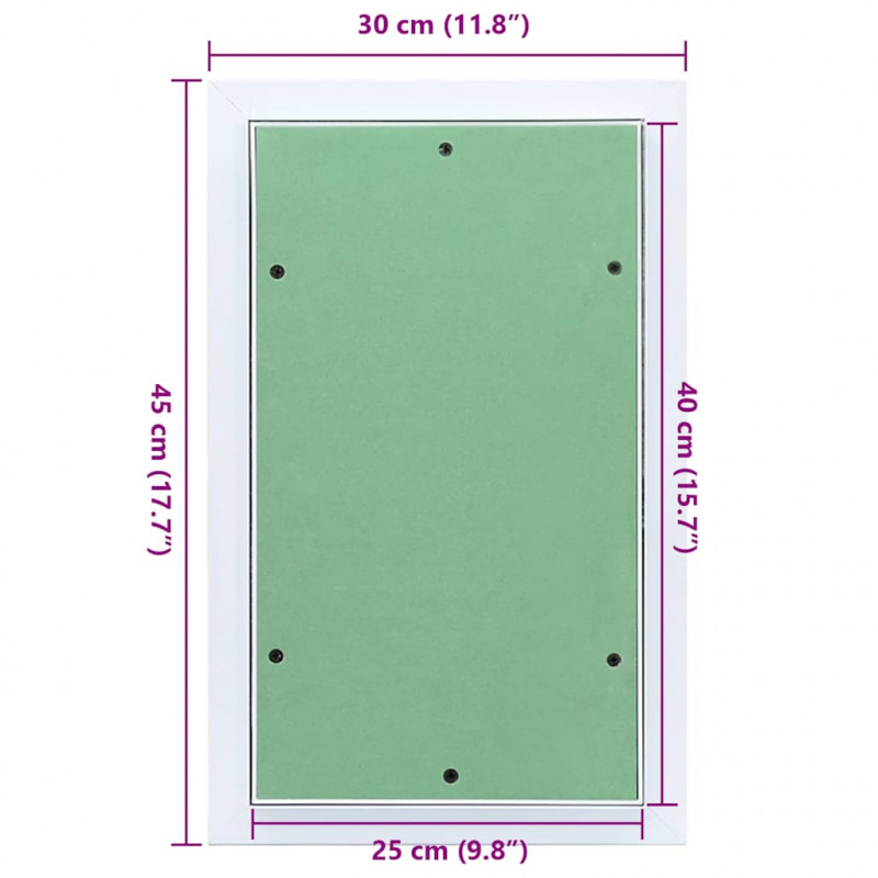 Panel dostępu Zielony i Srebrny 30 x 45 cm