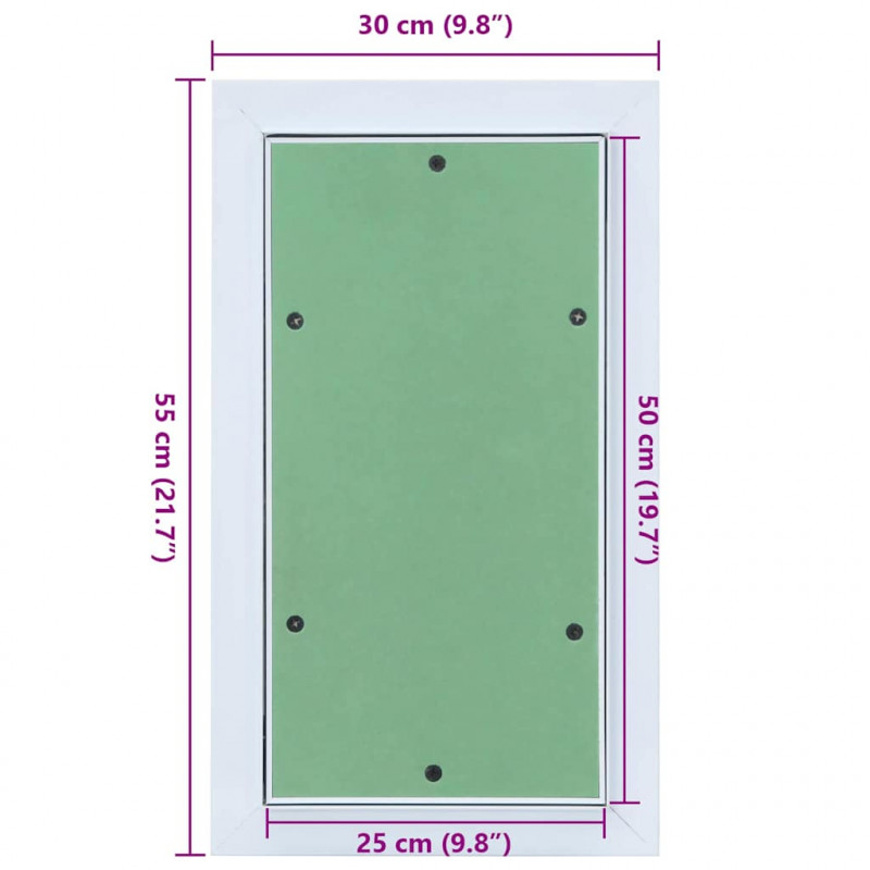 Panel dostępu Zielony i Srebrny 30 x 55 cm