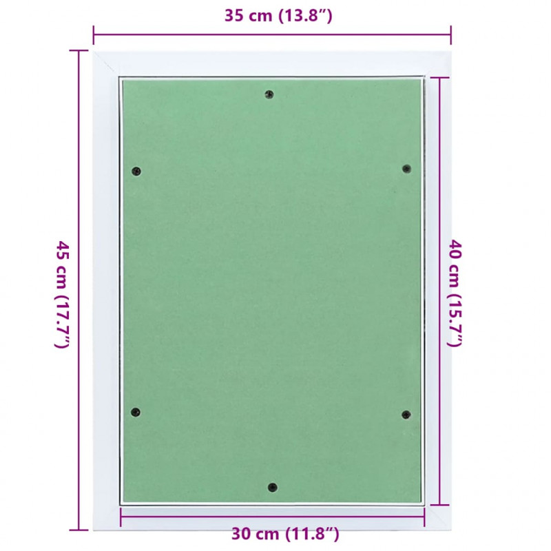 Panel dostępu Zielony i Srebrny 35 x 45 cm