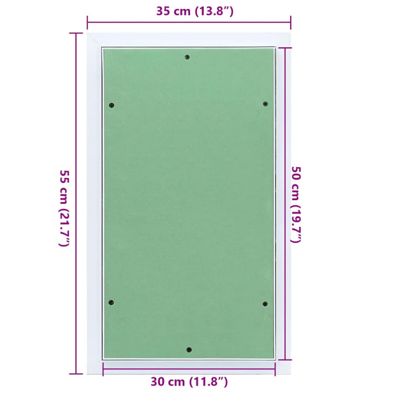 Panel dostępu Zielony i Srebrny 35 x 55 cm