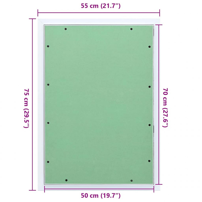 Panel dostępu Zielony i Srebrny 55 x 75 cm