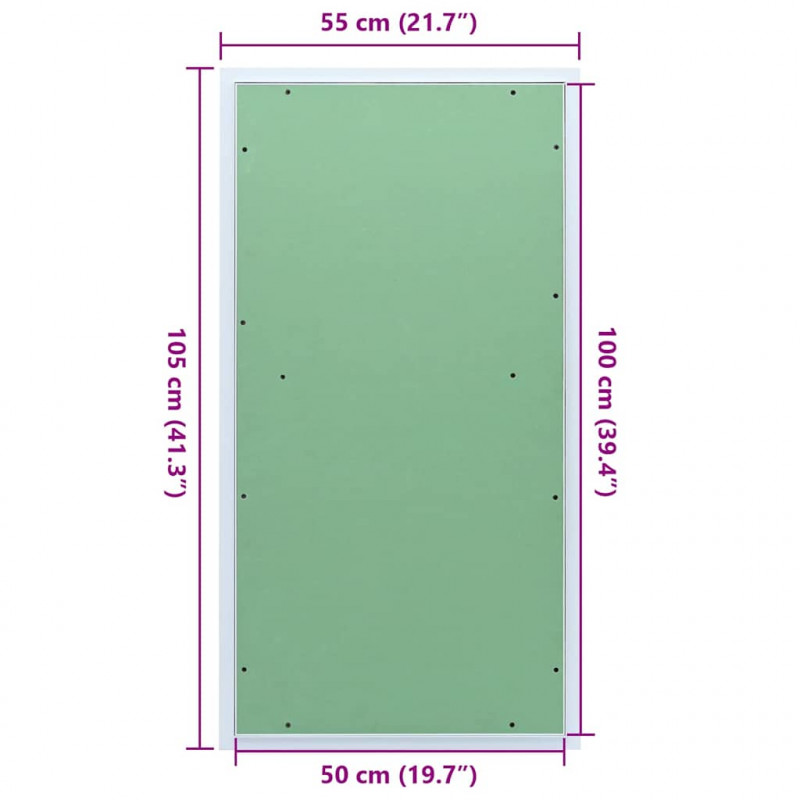 Panel dostępu Zielony i Srebrny 55 x 105 cm