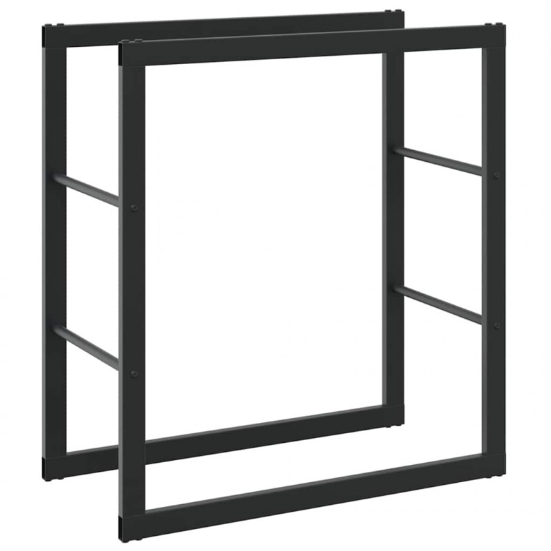 Stojak na drewno opałowe czarny 55x30x61 cm stalowy
