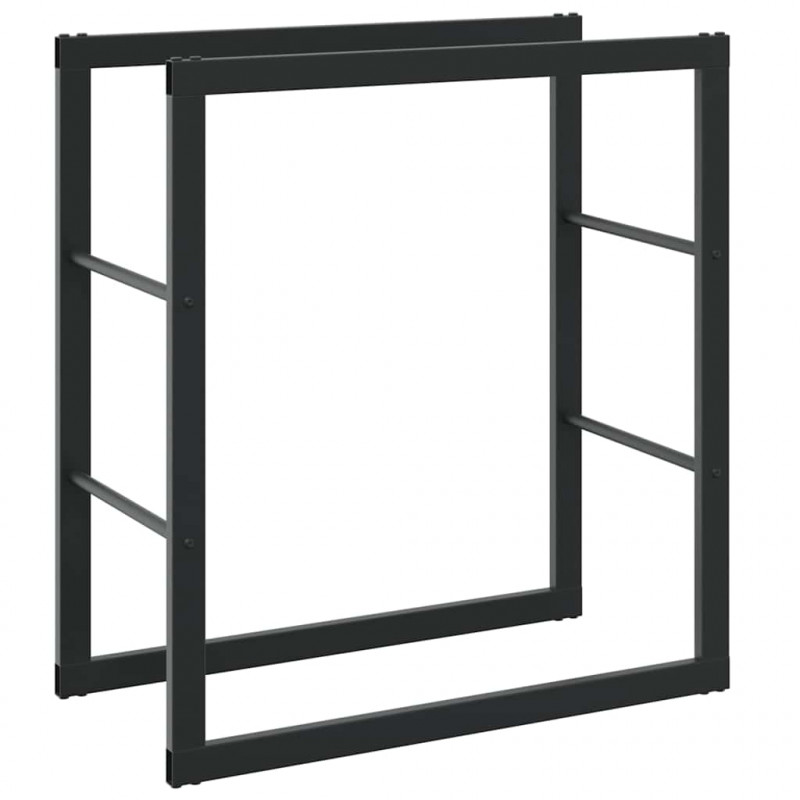 Stojak na drewno opałowe czarny 55x30x61 cm stalowy