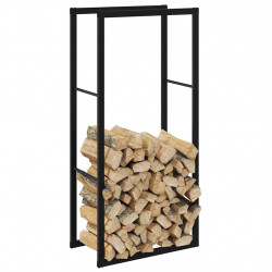 Stojak na drewno opałowe czarny 55x30x116 cm stalowy