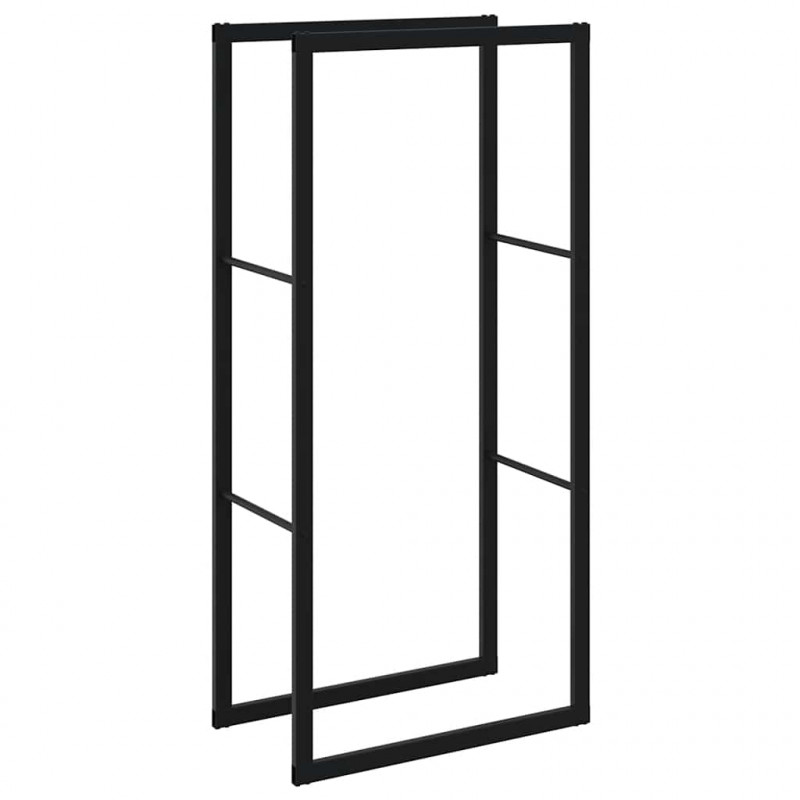 Stojak na drewno opałowe czarny 55x30x116 cm stalowy