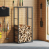 Stojak na drewno opałowe czarny 55x30x116 cm stalowy
