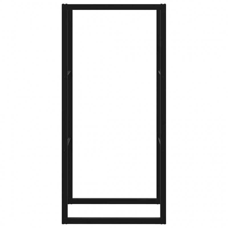 Stojak na drewno opałowe czarny 55x30x116 cm stalowy