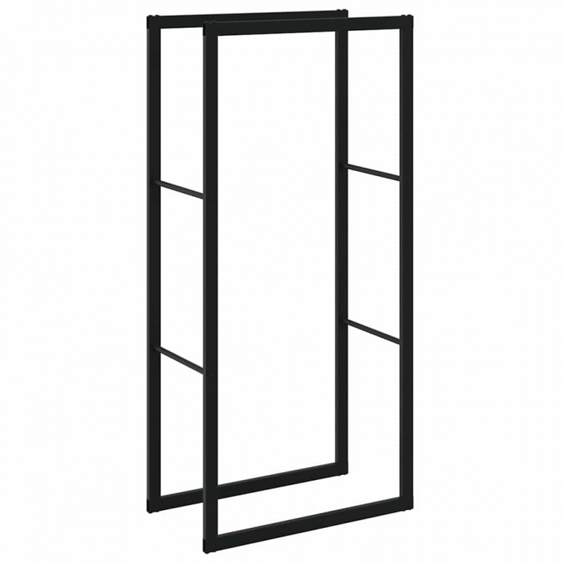 Stojak na drewno opałowe czarny 55x30x116 cm stalowy
