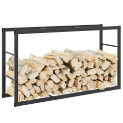 Stojak na drewno opałowe czarny 110x30x61 cm stalowy
