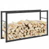 Stojak na drewno opałowe czarny 110x30x61 cm stalowy