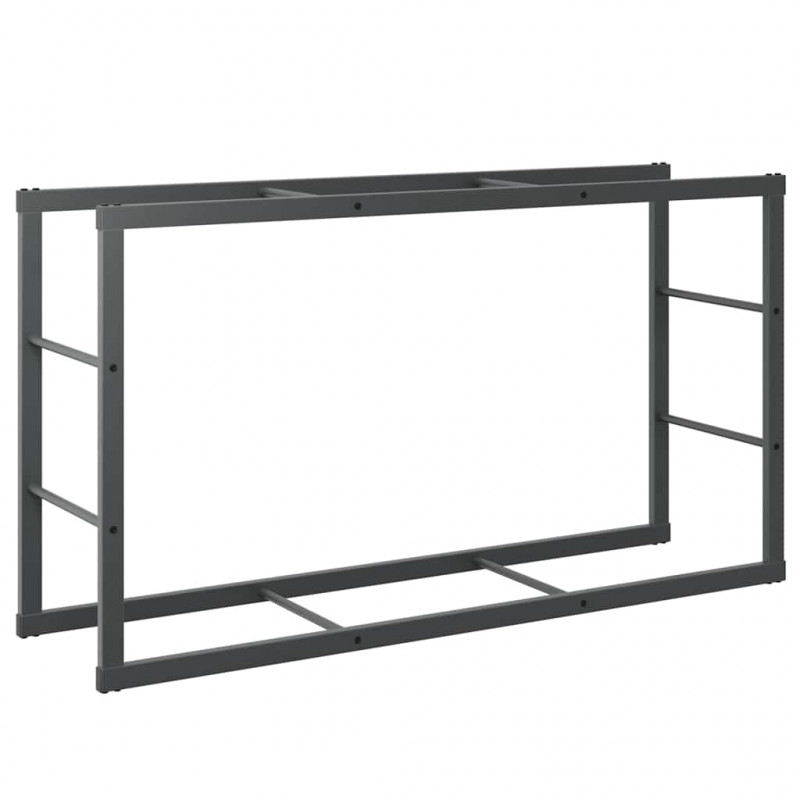 Stojak na drewno opałowe czarny 110x30x61 cm stalowy