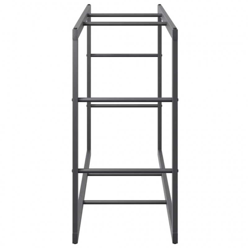Stojak na drewno opałowe czarny 110x30x61 cm stalowy