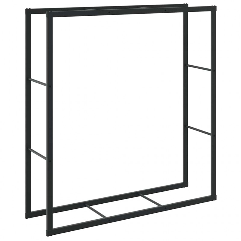 Stojak na drewno opałowe, czarny,110x30x116 cm, stalowy