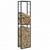 Stojak na drewno opałowe czarny 50x30x209 cm stalowy