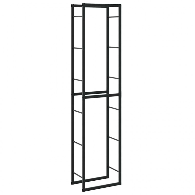 Stojak na drewno opałowe czarny 50x30x209 cm stalowy