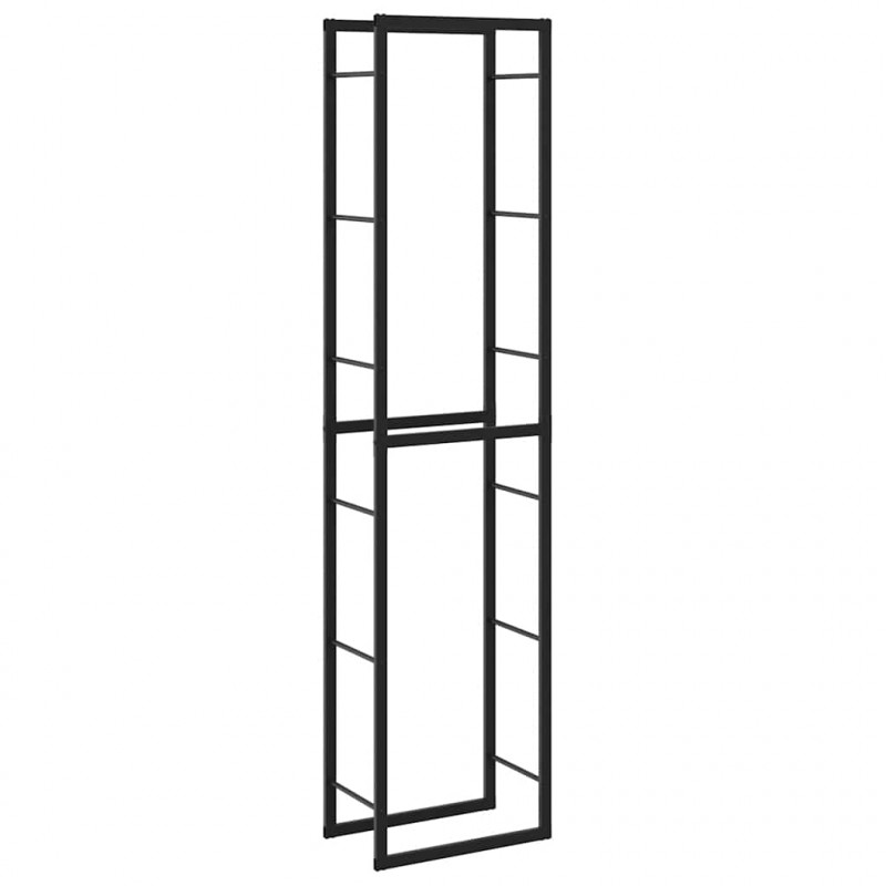 Stojak na drewno opałowe czarny 50x30x209 cm stalowy