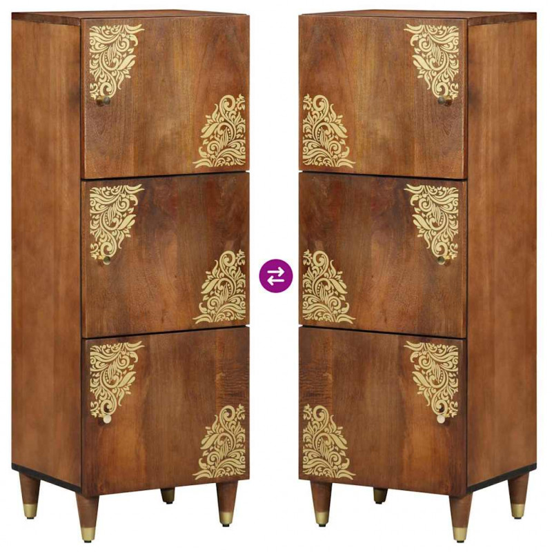 Highboard z półką Brązowy 40 x 33 x 110 cm Drewno z mango