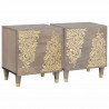 Szafka nocna z drzwiami 2 pcs Szary 40 x 33 x 46 cm