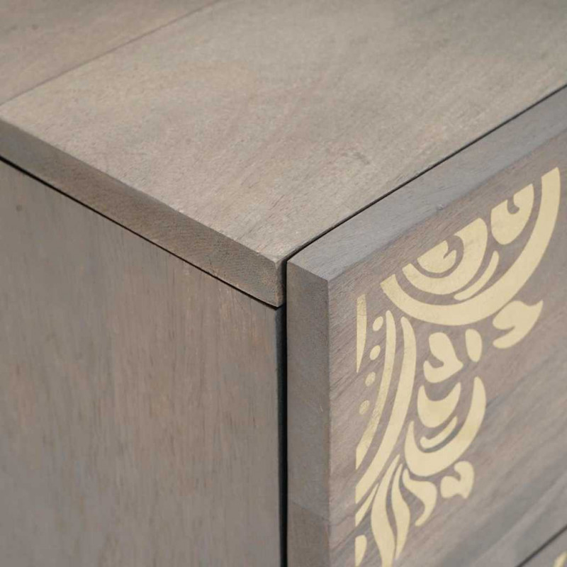Szafka Nocna 2 pcs Szary 40 x 33 x 46 cm Drewno z mango